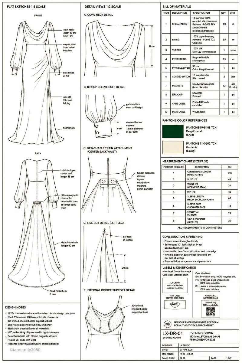 Technical Elegance: The LX-DR-01 Gown Specification