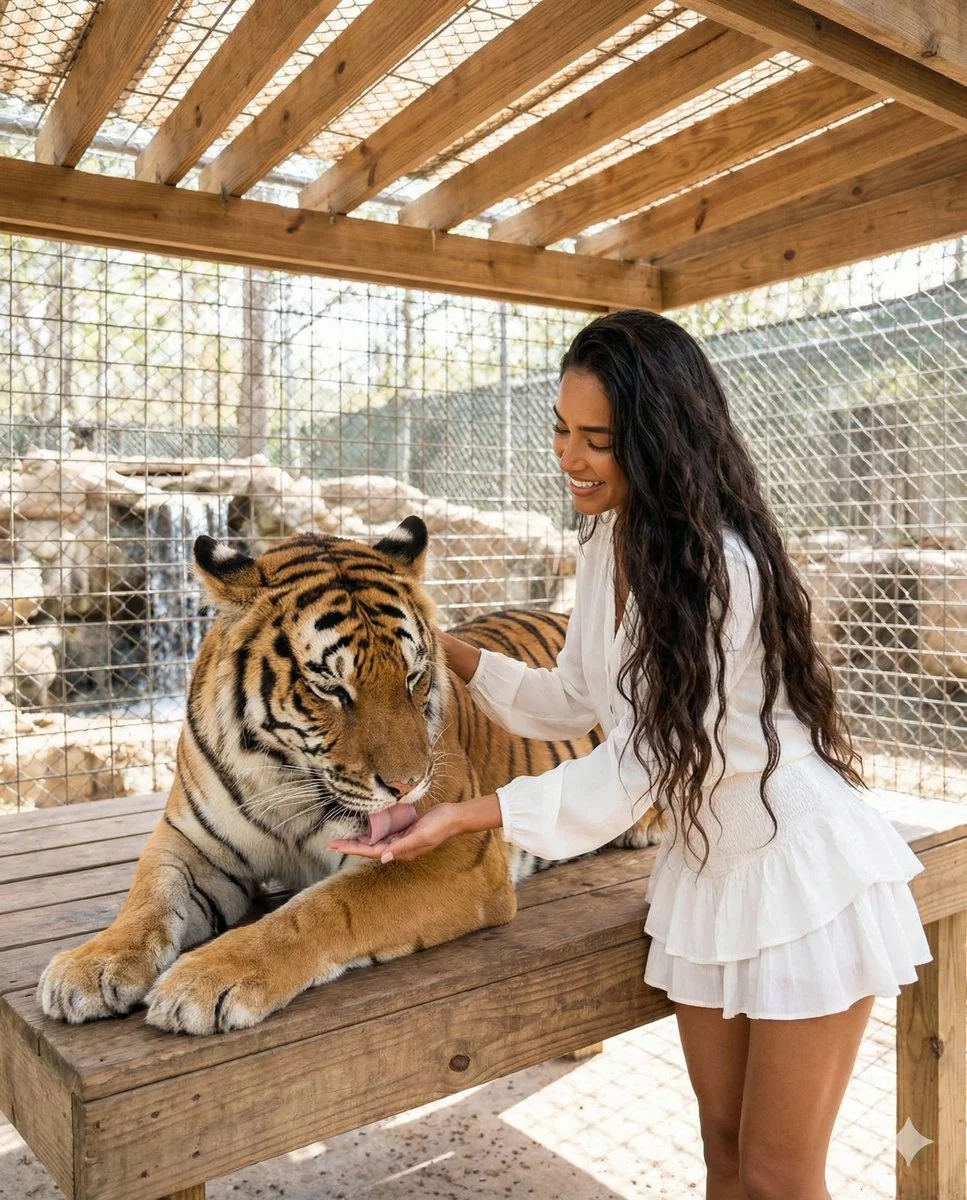 Tender Moments: A Woman and Her Bengal Tiger