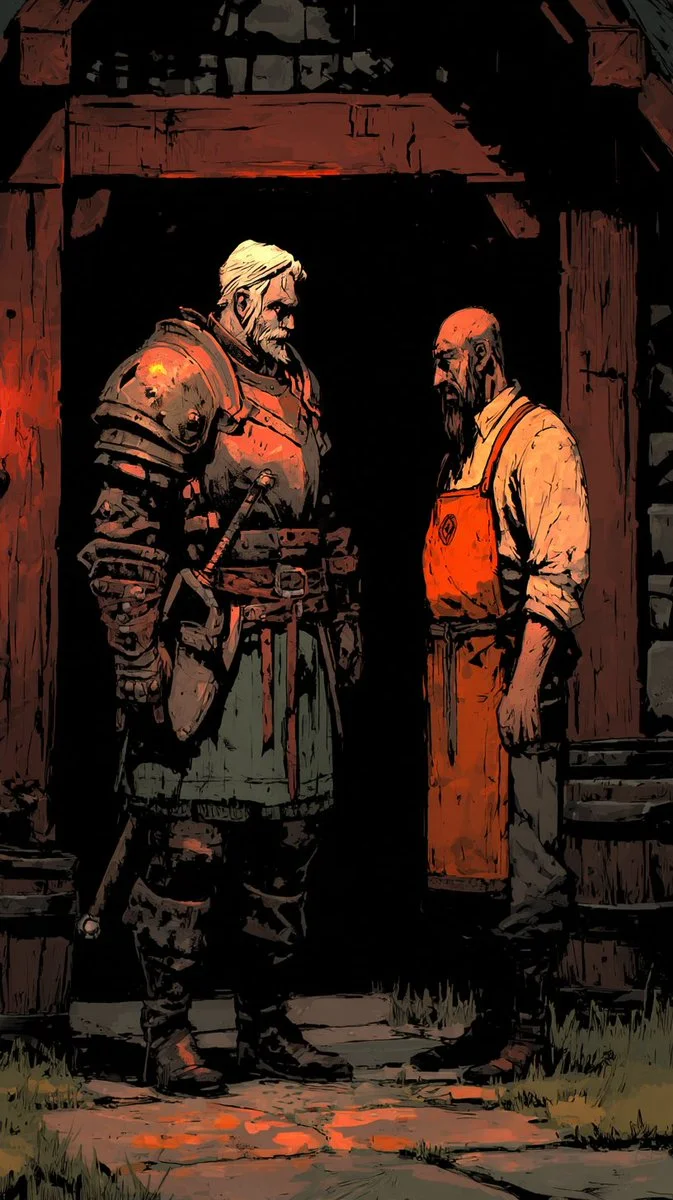 Tense Exchange by the Gate: Crafted Armor Meets Skilled Hands