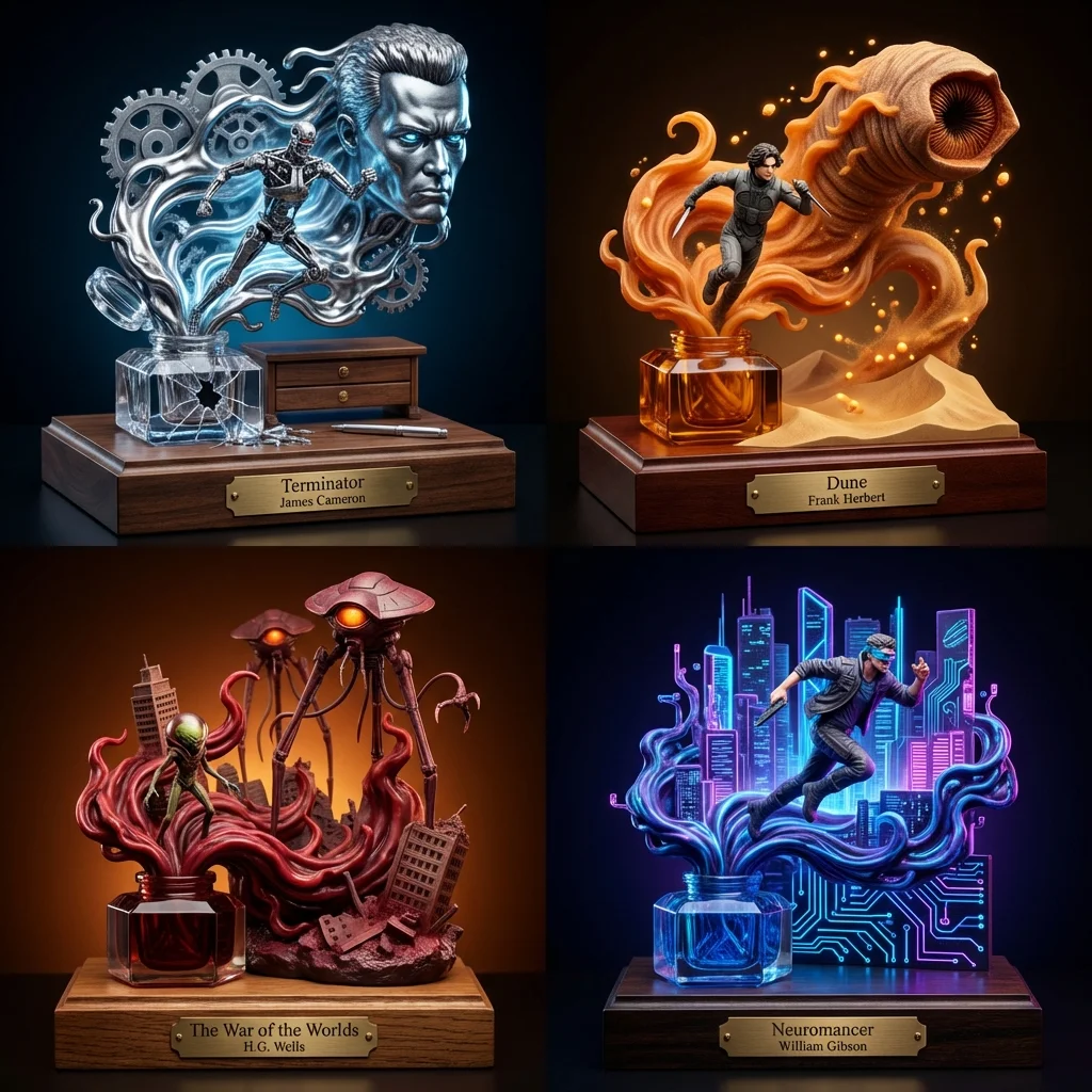 Terminator Emerges: Metallic Ink Unleashing a Futuristic Battle