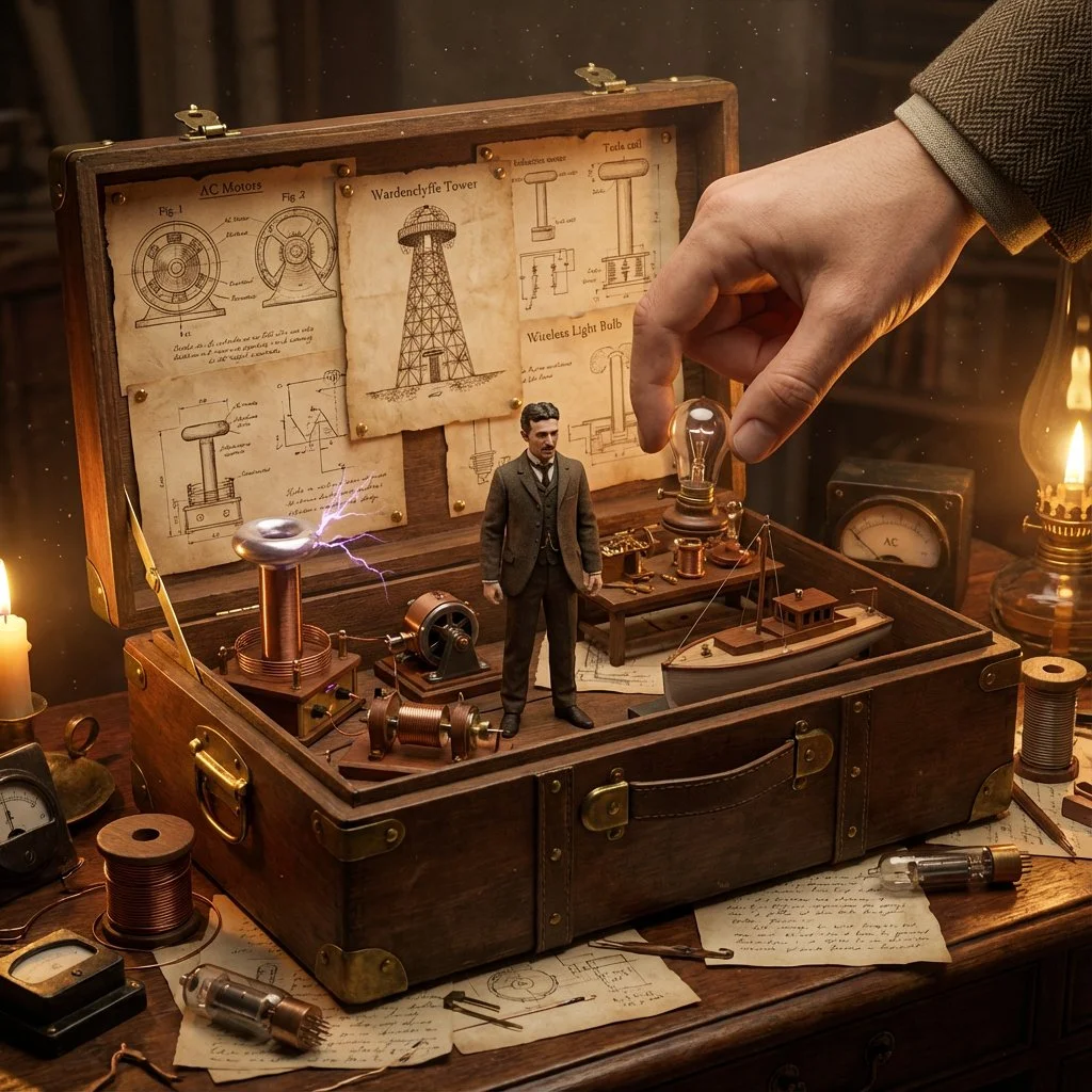 Tesla's Timeless Workshop: A Creative Tribute