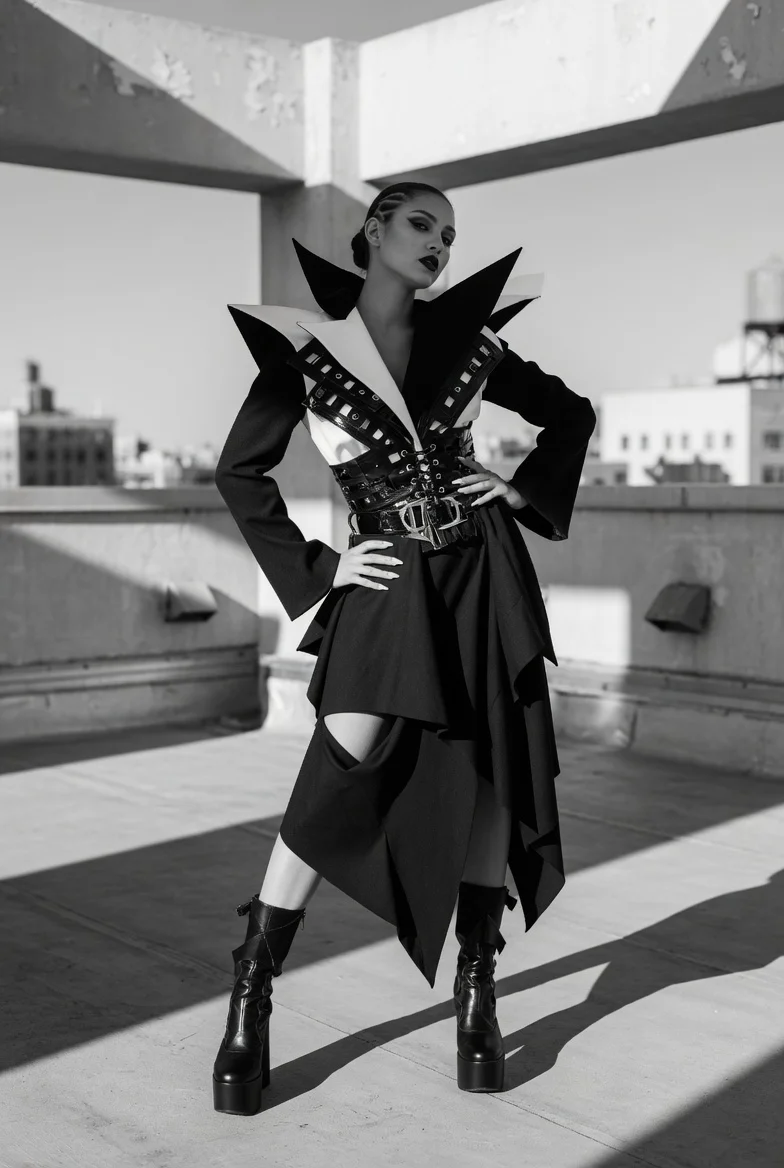Textural Drama: Capturing Couture and Concrete in Bold Monochrome