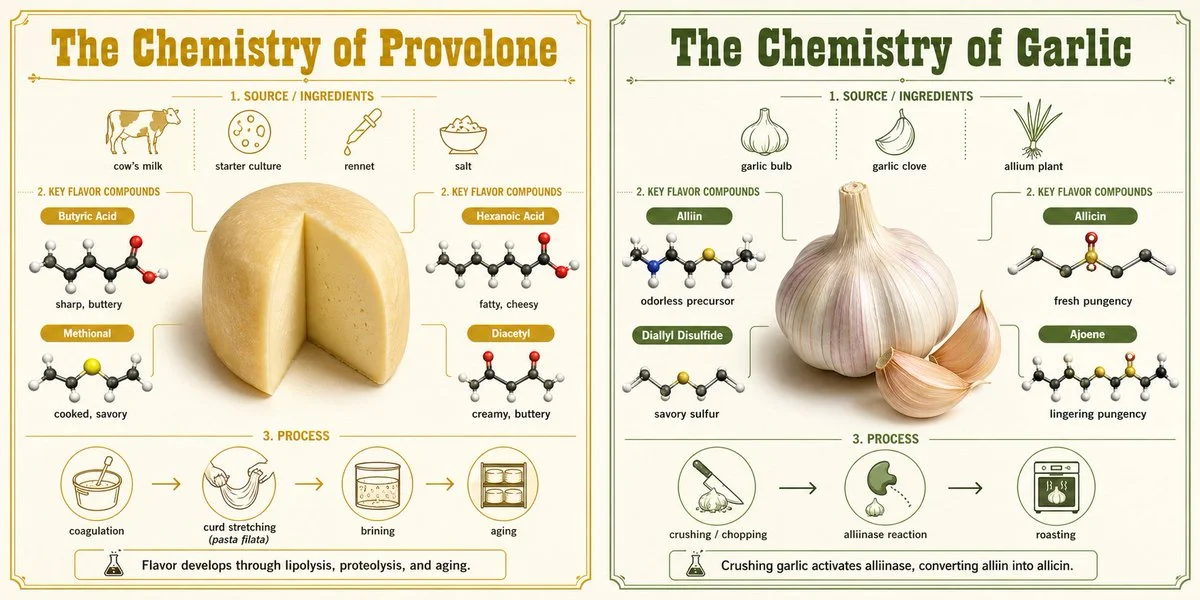 The Chemistry of Provolone and Garlic Revealed