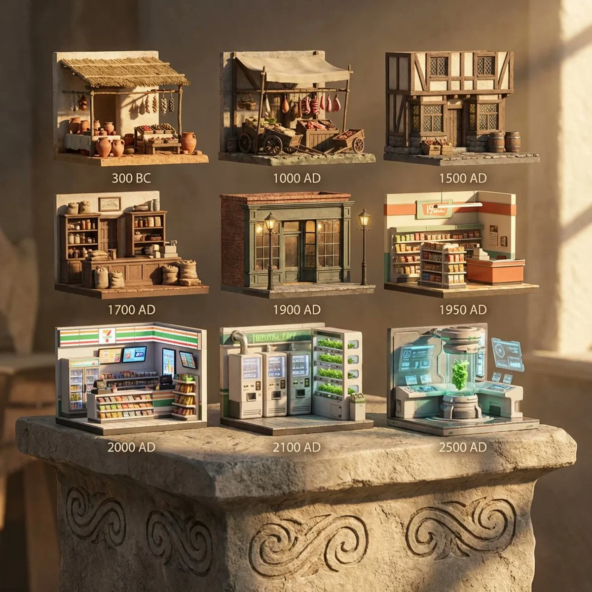 The Evolution of Grocery Shops Through Time