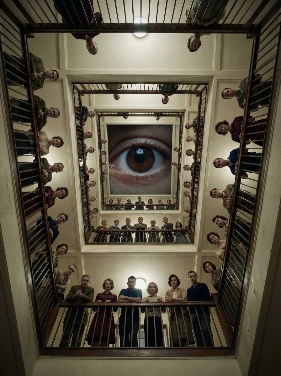 The Gaze Above: A Surreal Encounter