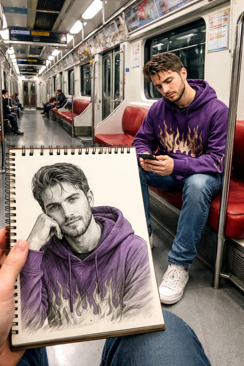 The Intersection of Art and Reality in a Subway Car