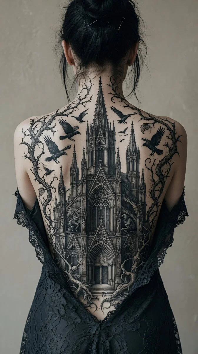 The Living Canvas: A Woman’s Dark Tattooed Story