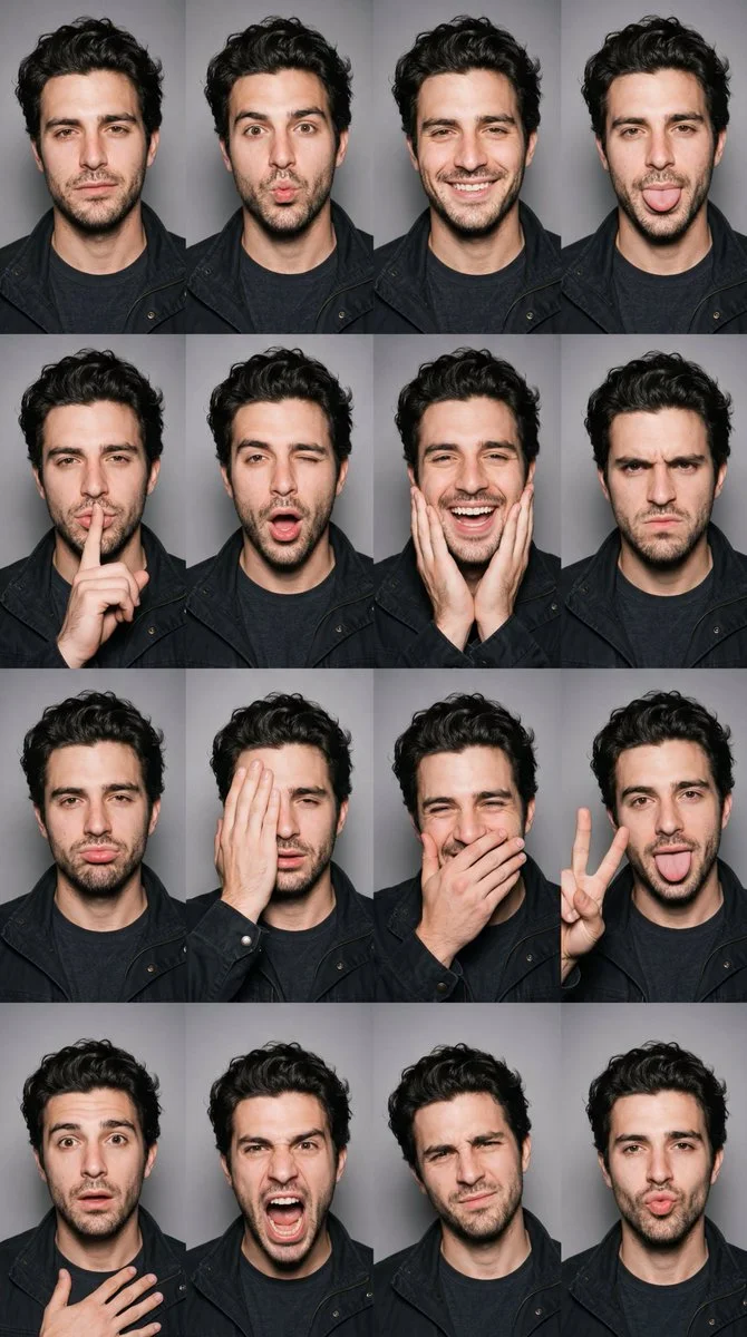 The Many Faces of One Woman: A Photobooth Grid