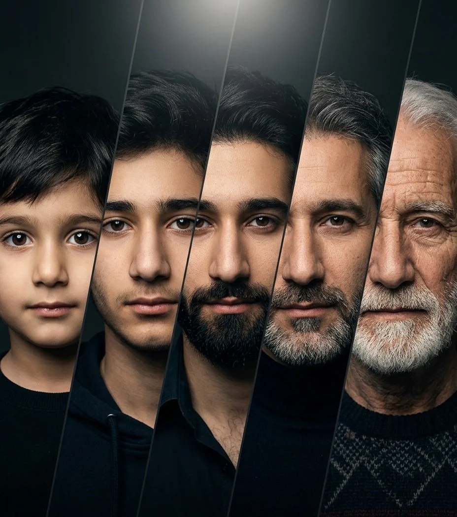 The Passage of Time: Emotional Journey Through a Man’s Aging Face
