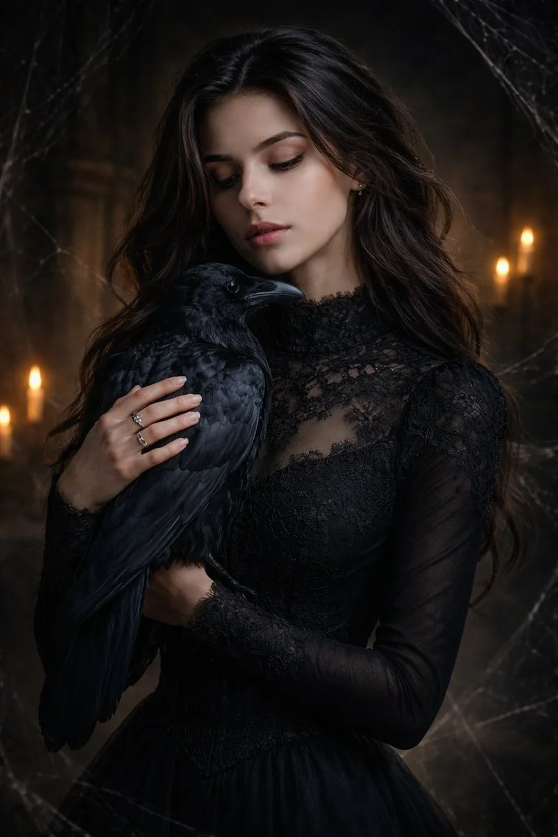 The Power of Quiet: Mystery and Strength in a Shadowy Gothic Portrait