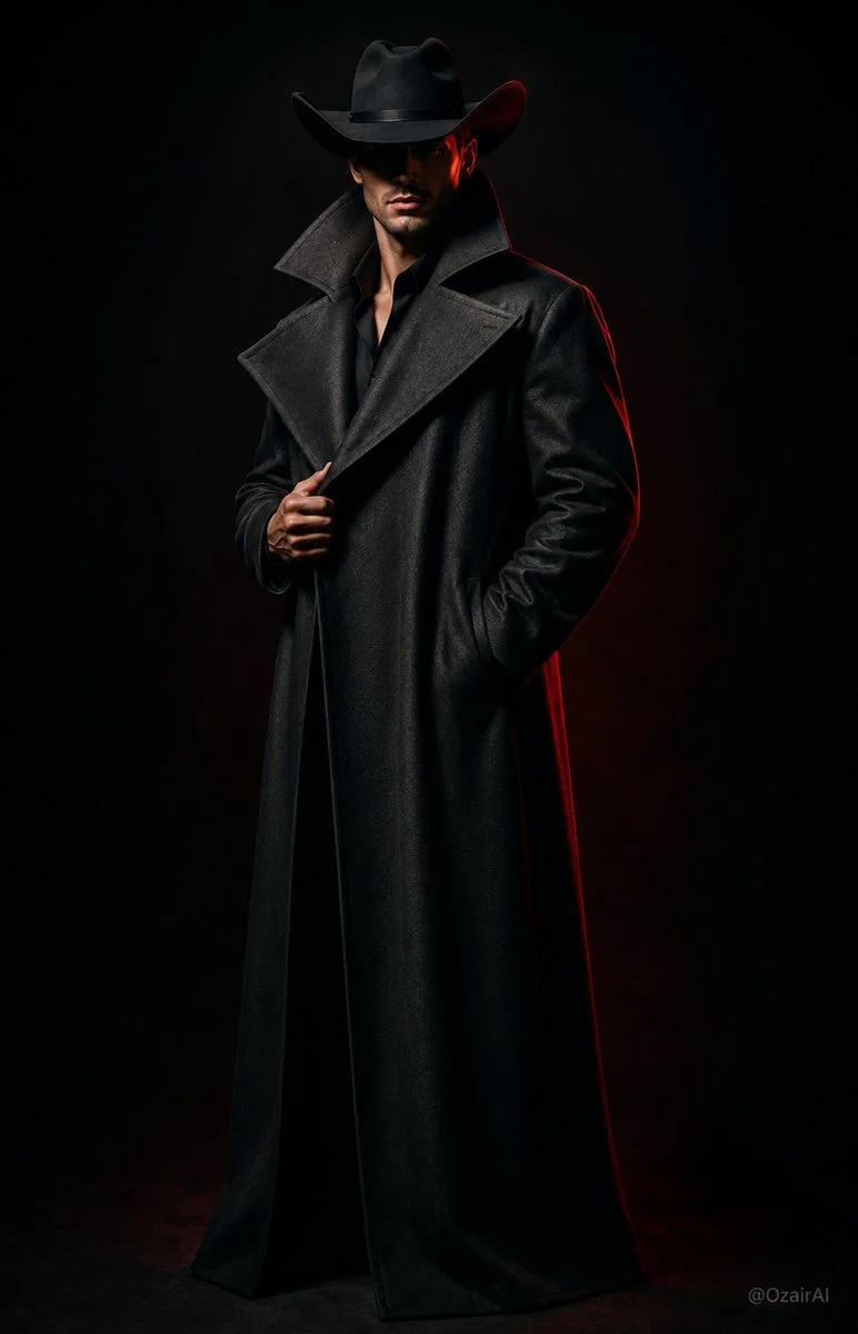 The Shadowed Cowboy: A Study in Noir Elegance