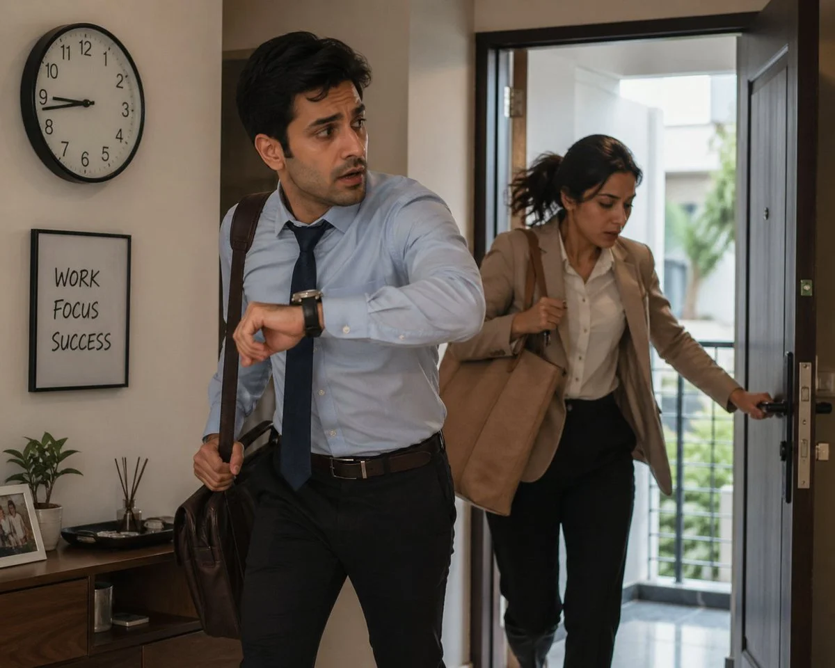 The Ticking Clock: A Modern Couple's Morning Chaos