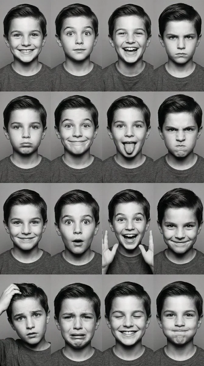 Timeless Childhood Expressions in 16 Photobooth Frames