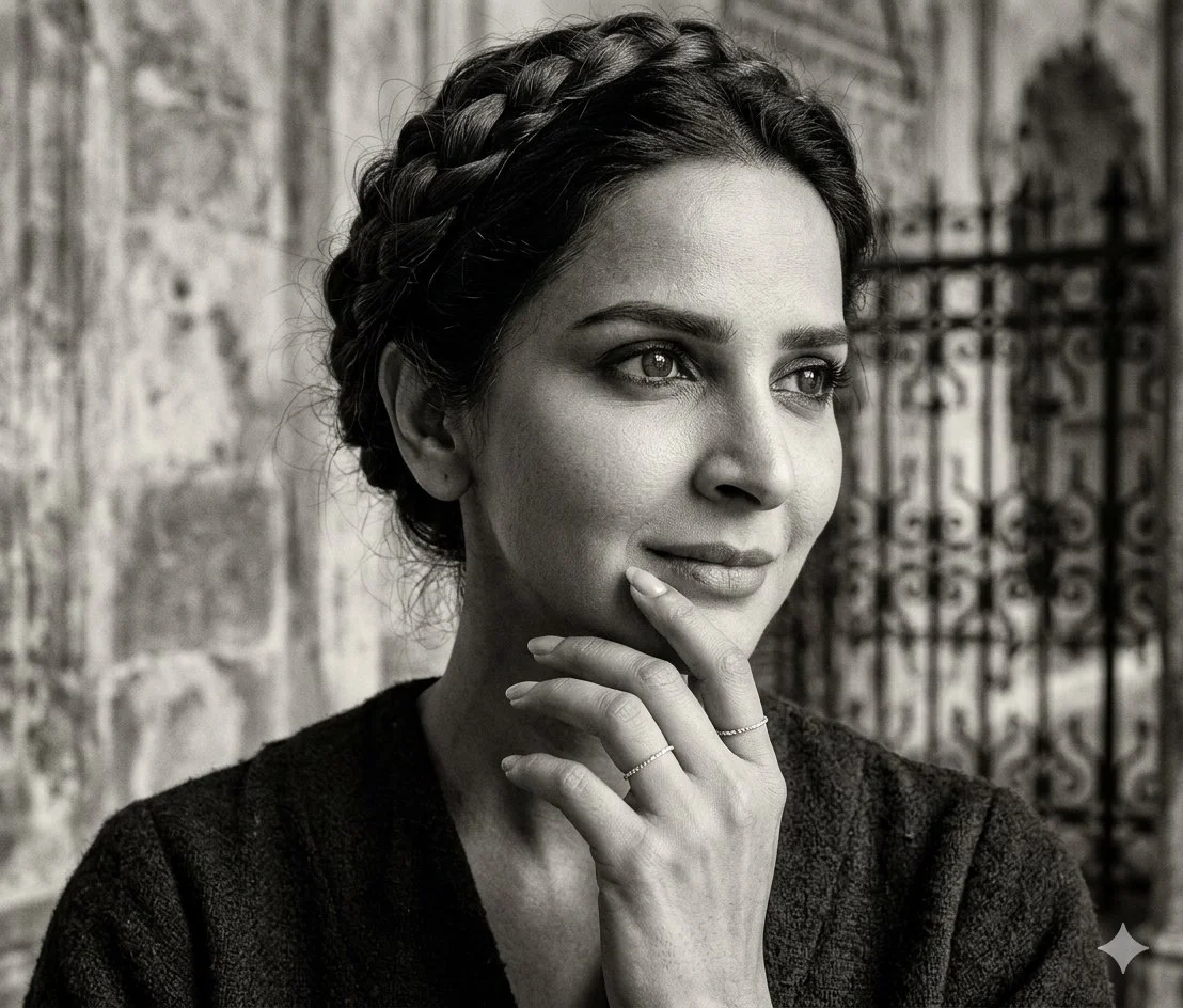 Timeless Elegance in Monochrome: A Woman’s Pensive Portrait