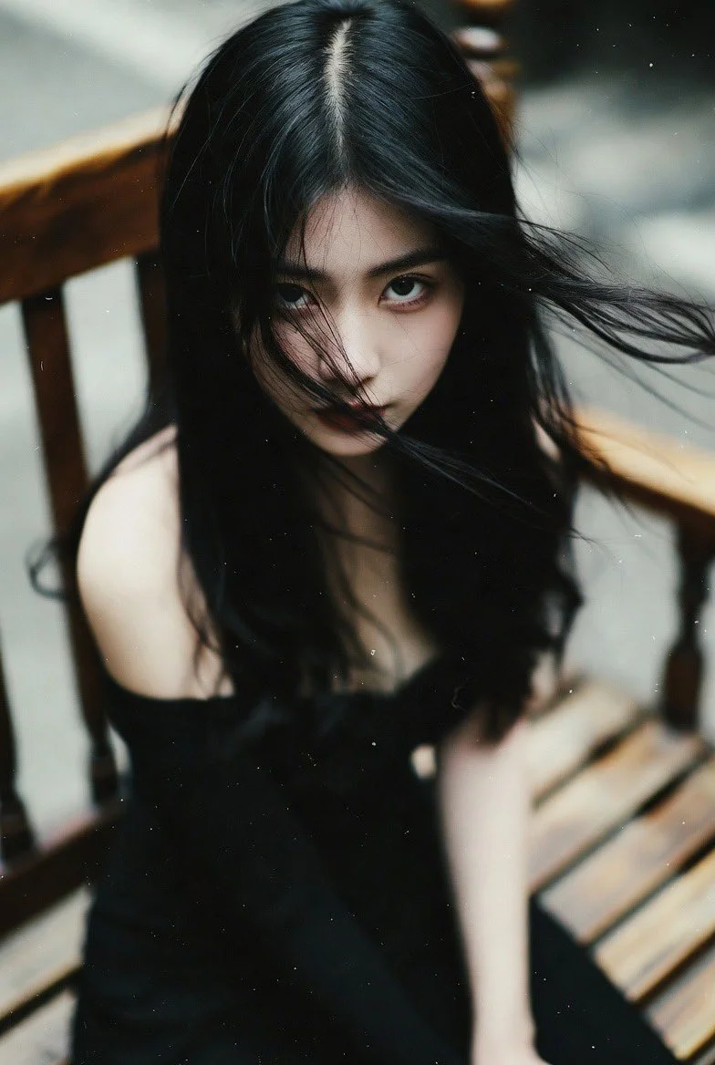 Timeless Gaze: The Poignant Stillness of a Wind-Touched Figure