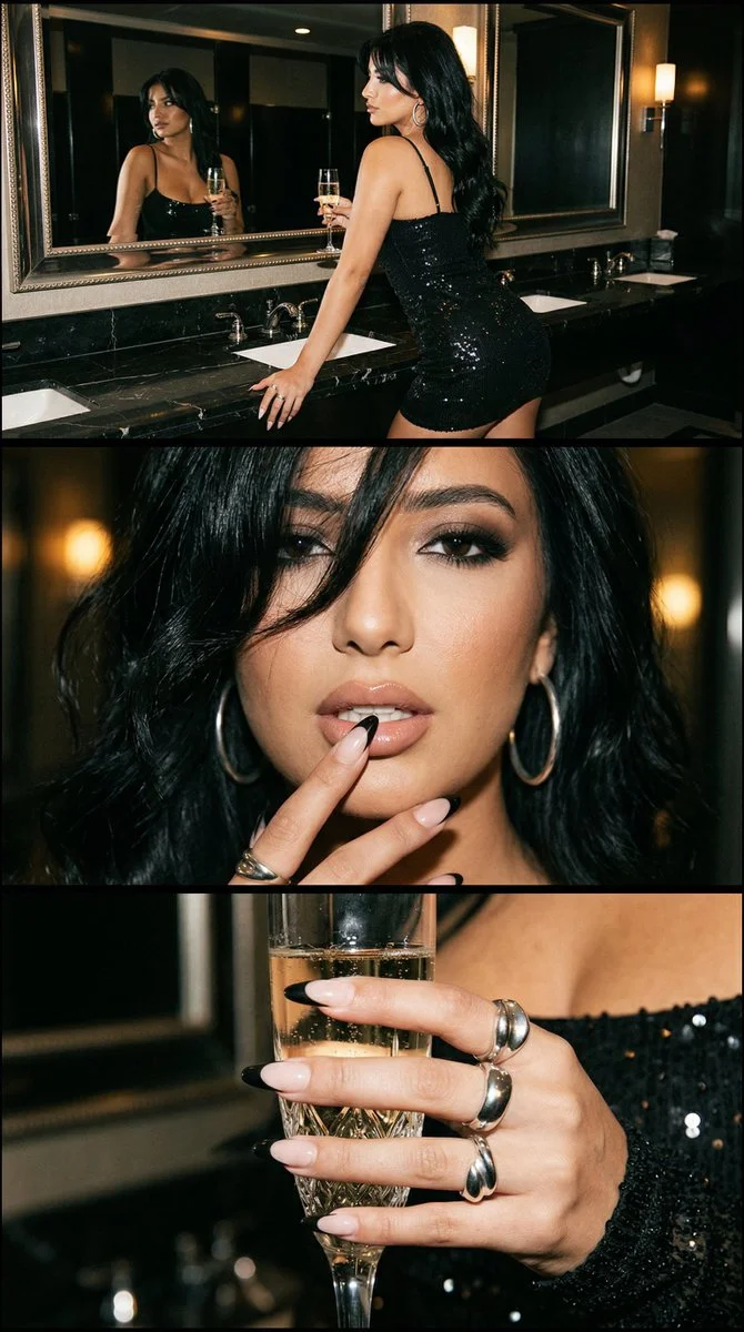 Timeless Glamour: A Luxurious Nightlife Triptych