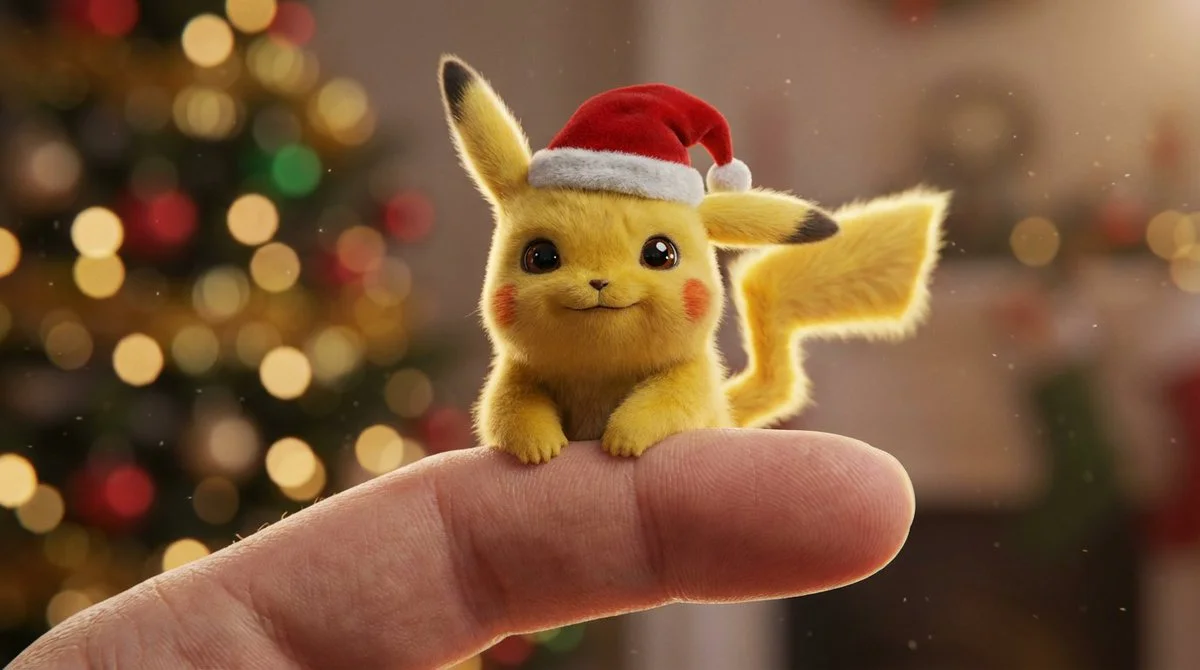 Tiny Christmas Magic: Pikachu with a Santa Twist