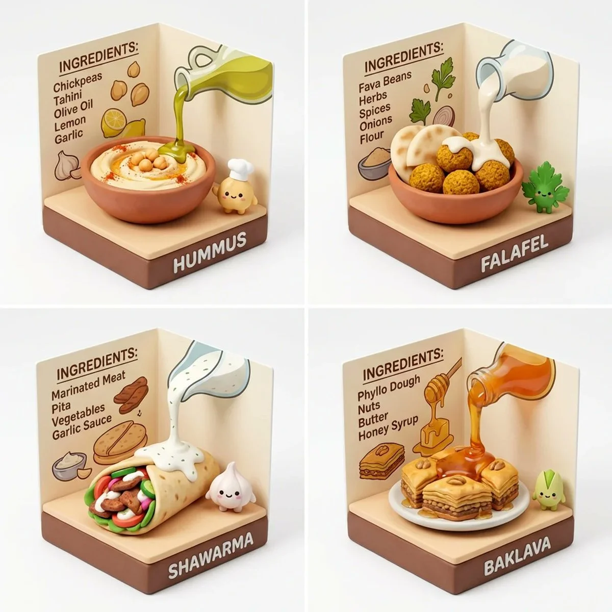 Tiny Middle Eastern Feast in Diorama Style