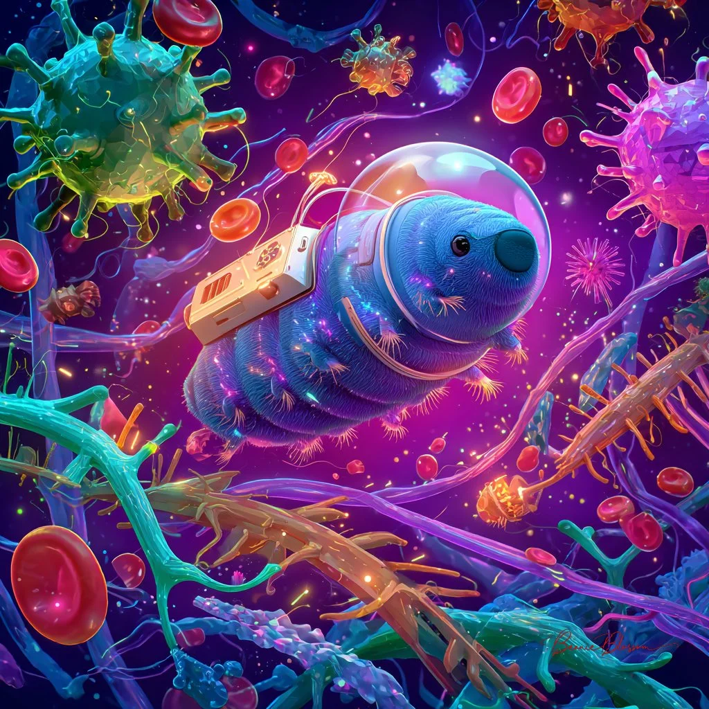 Tiny Space Explorer: Tardigrade's Journey Through a Mystical Microcosm