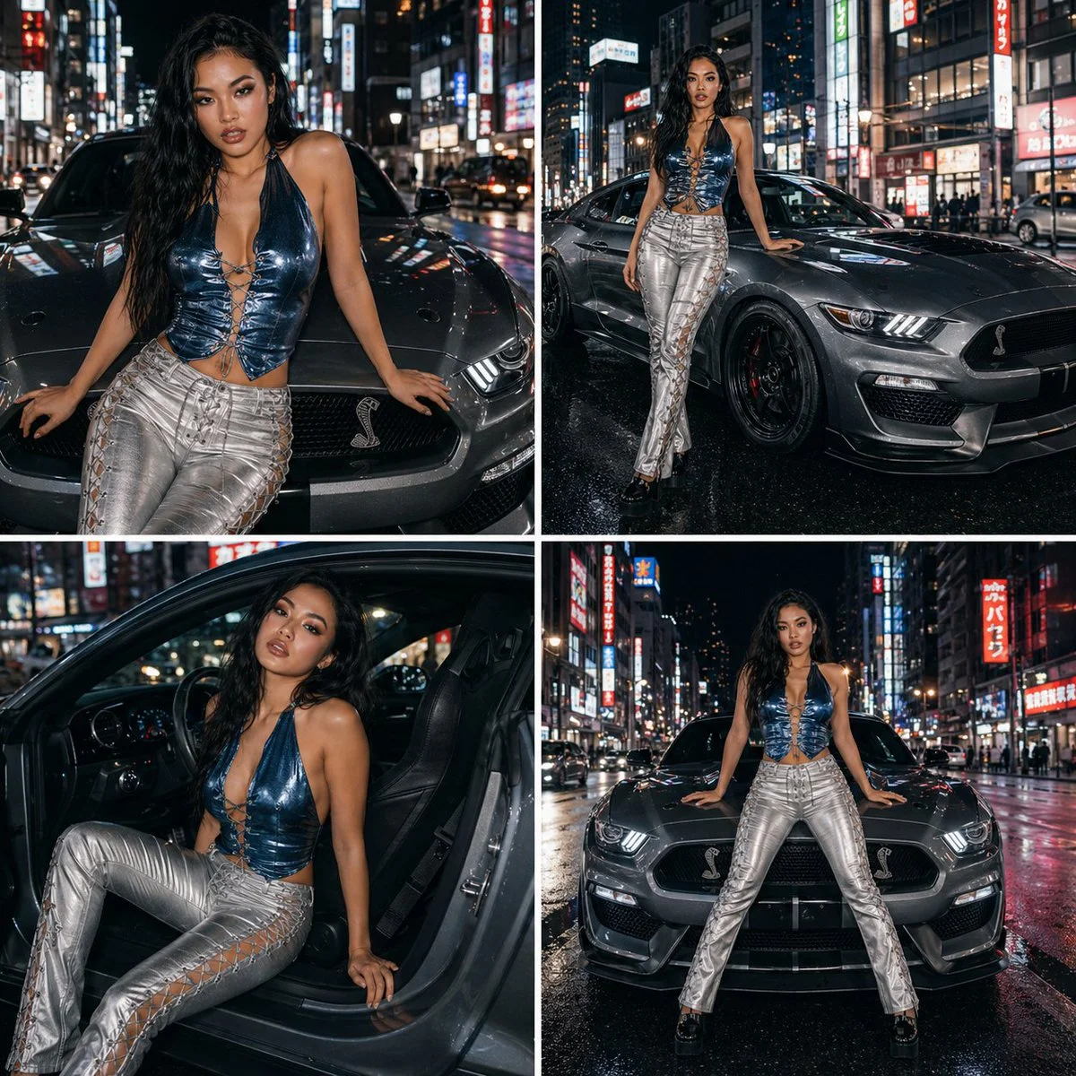 Tokyo Night Racer Fashion Collage