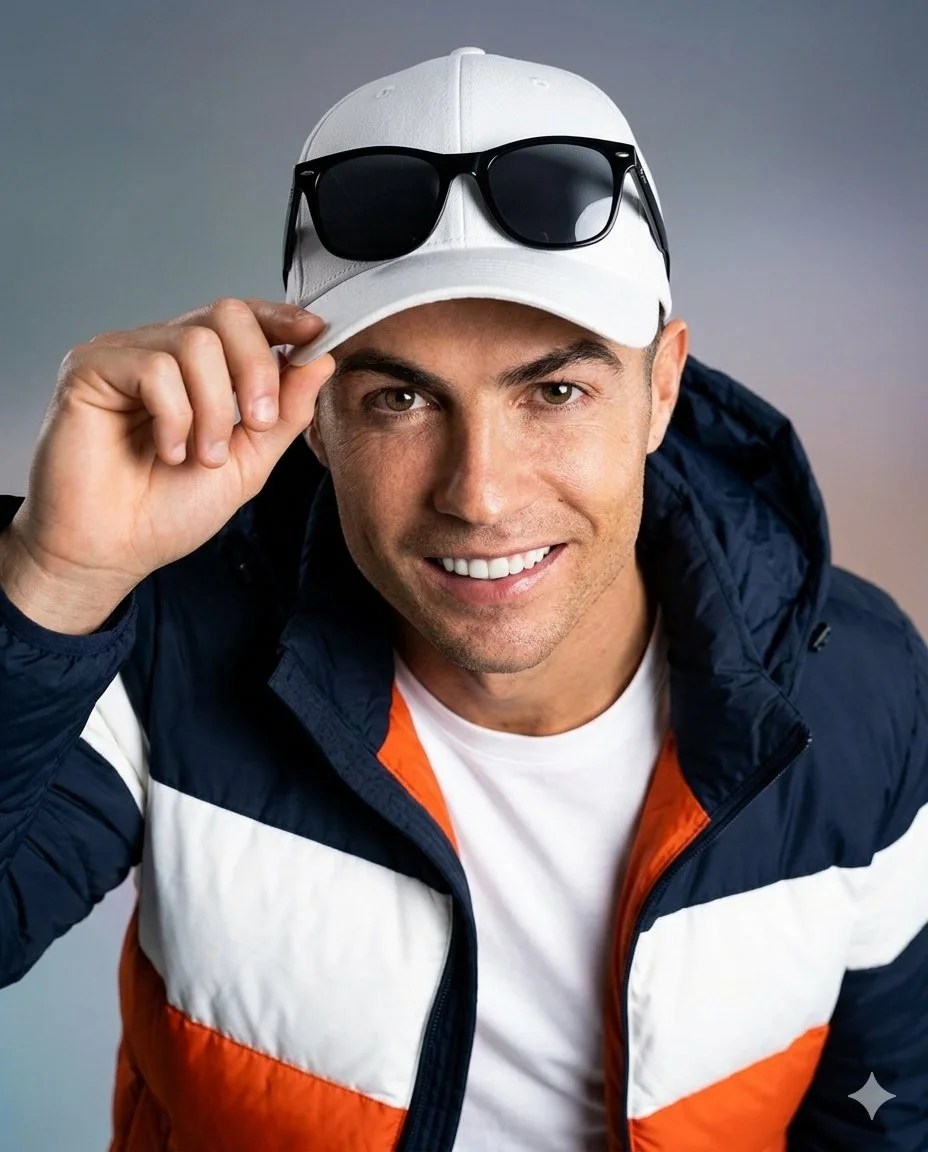 Top-Down Editorial Portrait with Precise Facial Likeness