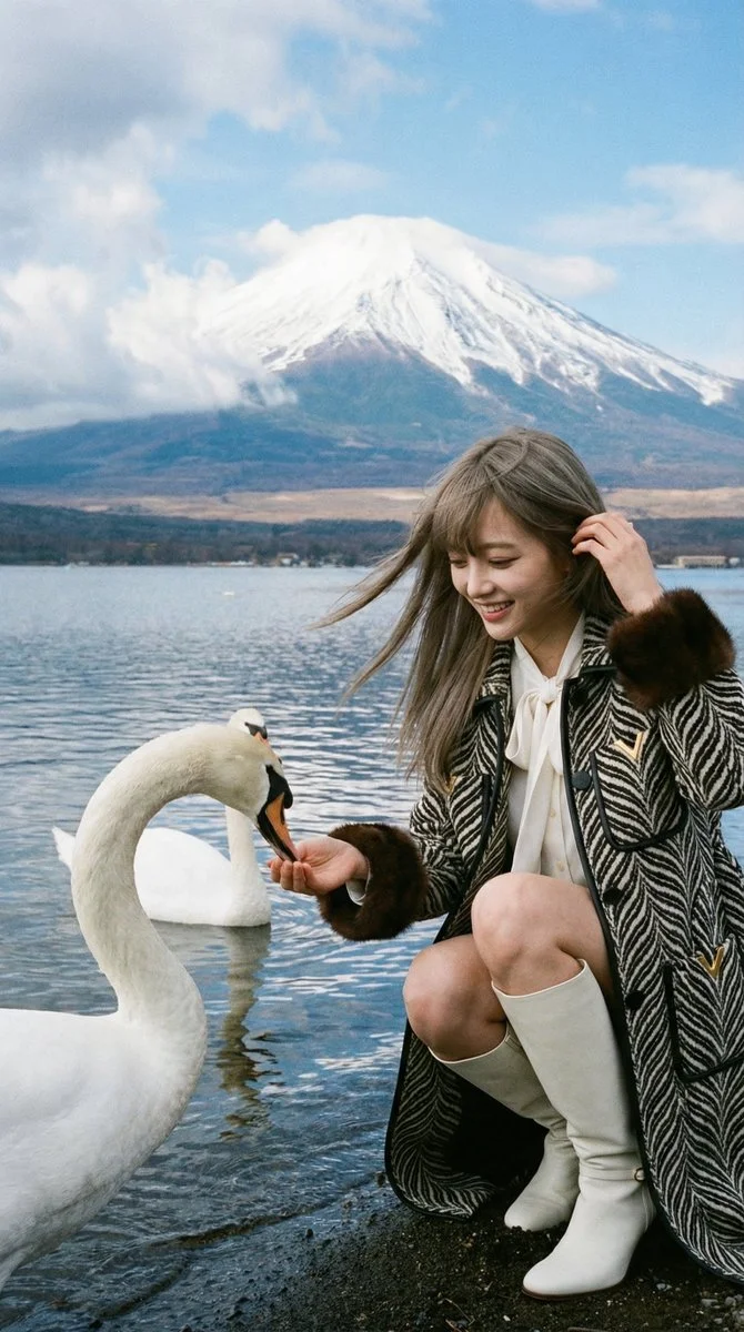 Tranquil Encounters by Mount Fuji