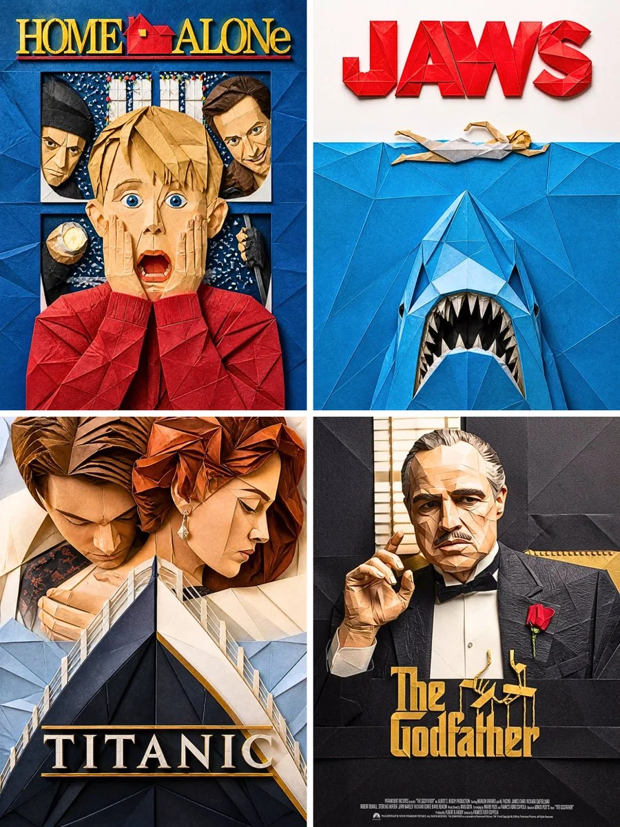 Transform Iconic Movie Poster into Intricate Origami Art