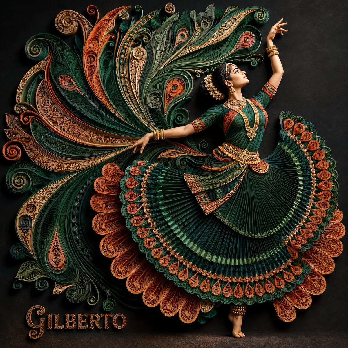 Transformative 3D Paper Sculpture Merging Nature and Character