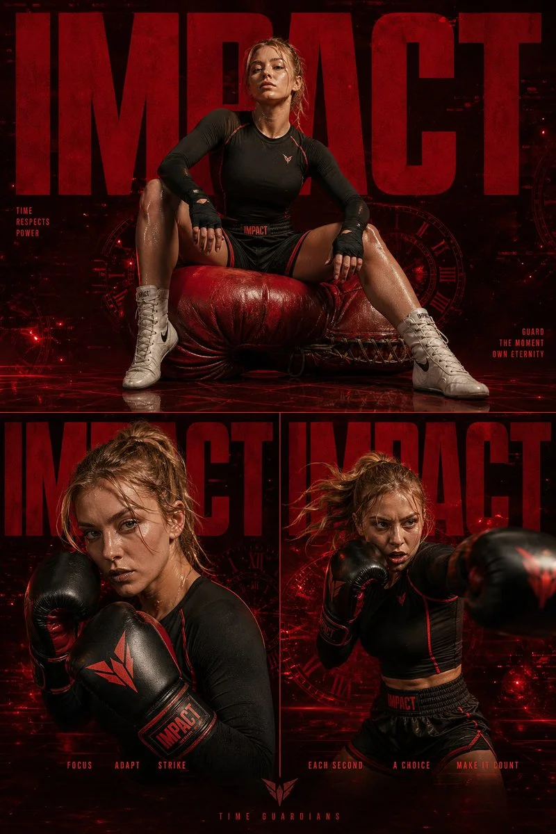 Triumph in Motion: Sydney Sweeney Boxing Triptych