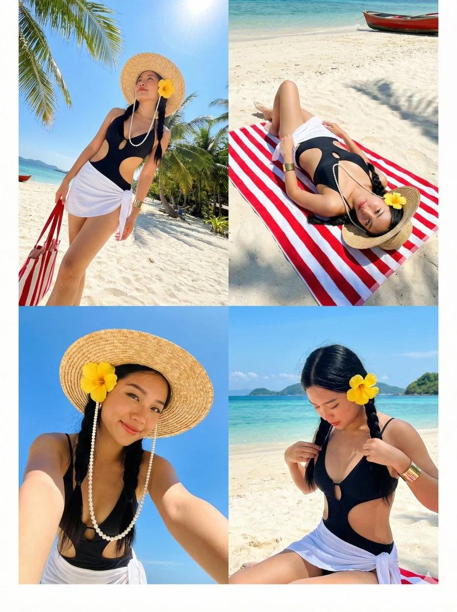 Tropical Dreamscape: A Beachside Collage