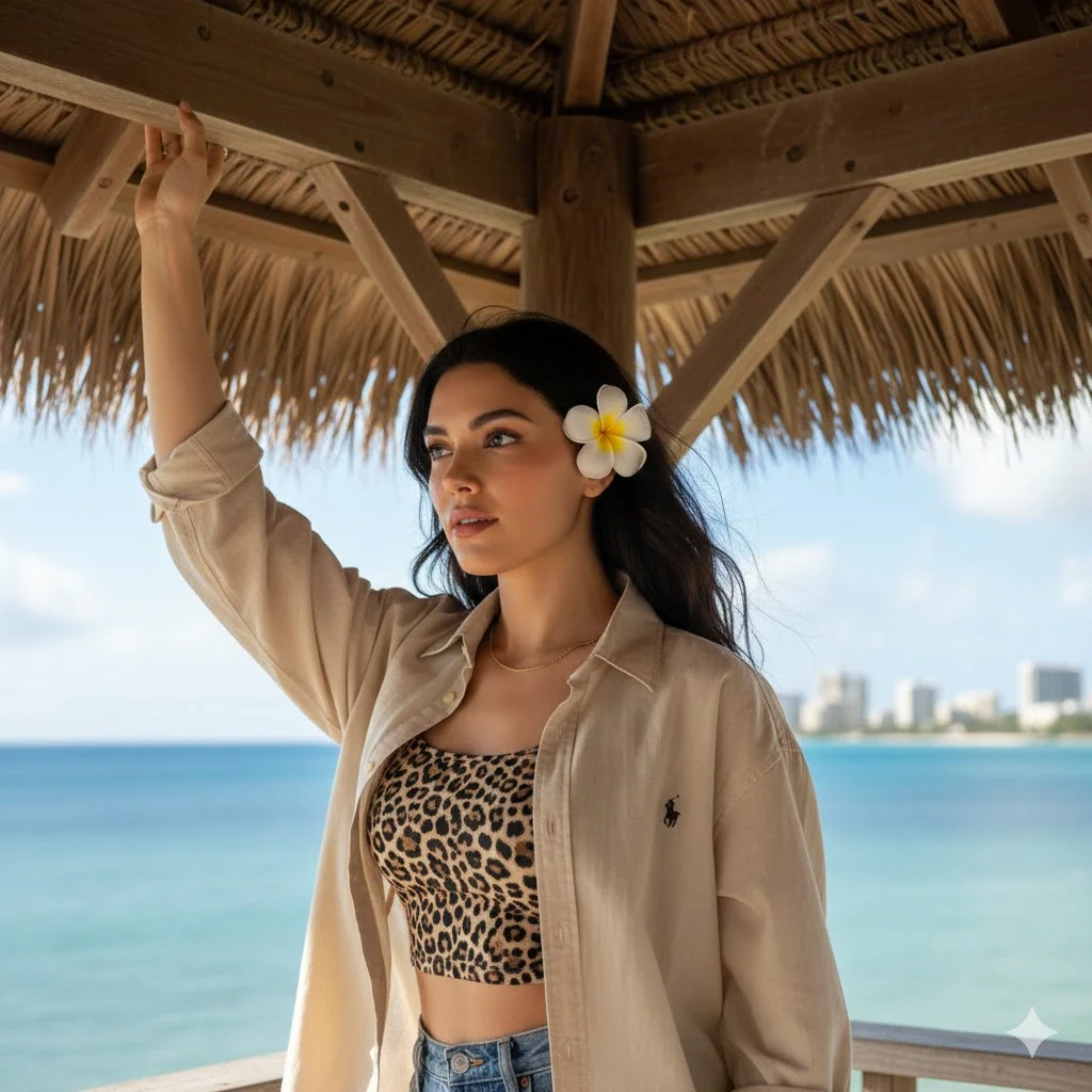 Tropical Elegance: A Beachside Portrait