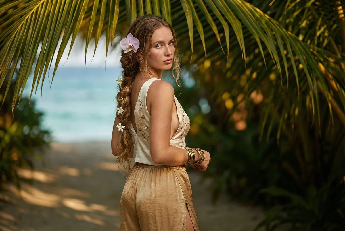 Tropical Elegance: A Sultry Portrait