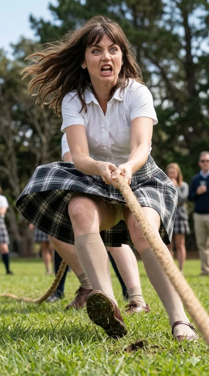 Tug-of-War Showdown in Sunlit Schoolyard