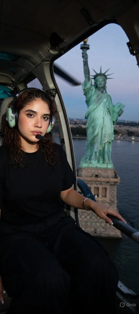 Twilight Hover Over Lady Liberty