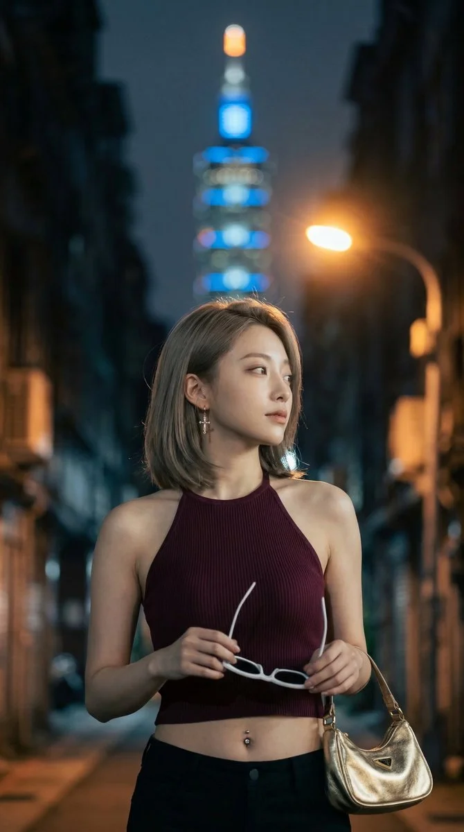 Twilight Pause in Taipei 101 Glow