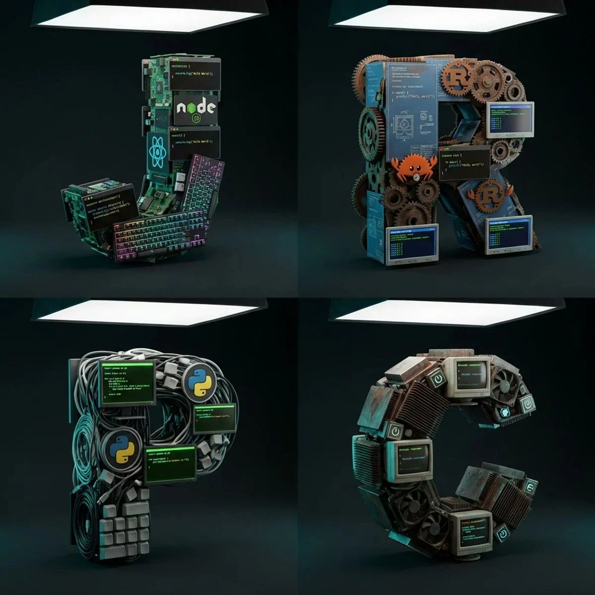 Typographic Sculptures of Programming Languages in 3D