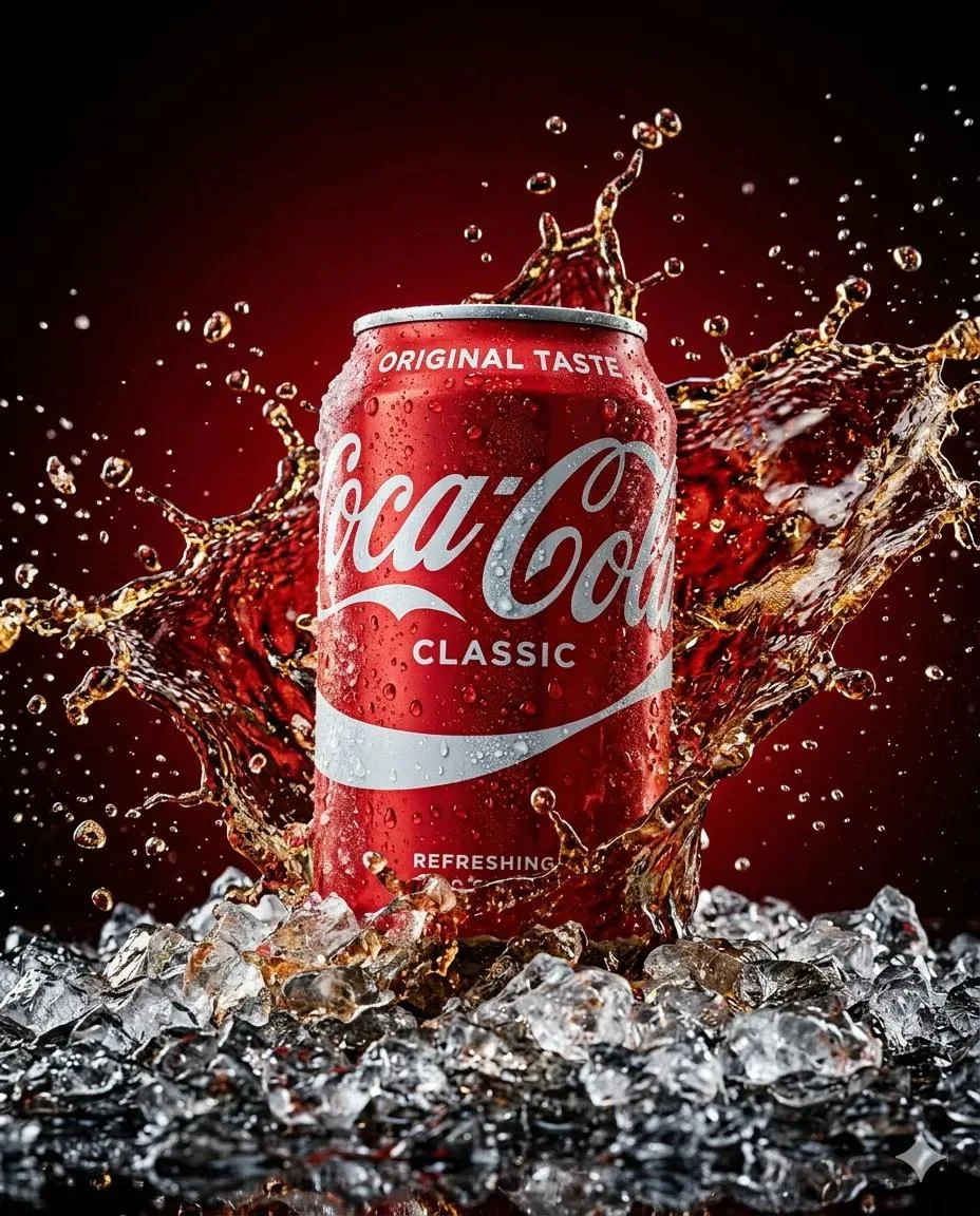Ultimate Refreshment: Chilled Coca-Cola Splash