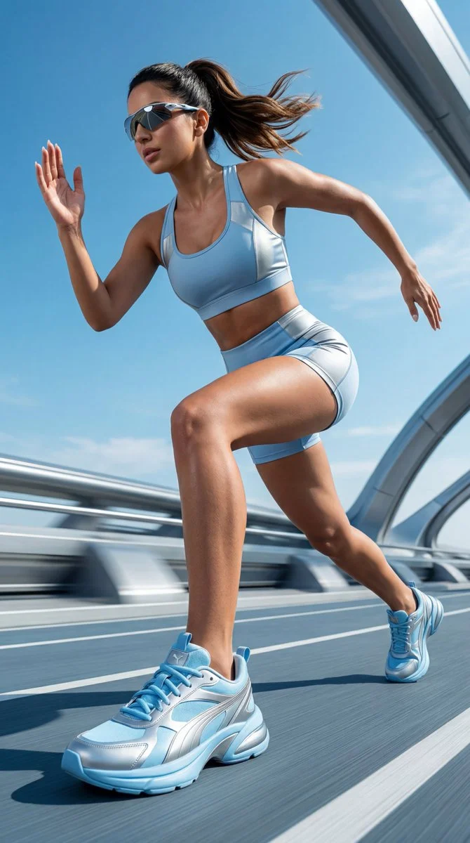 Ultra-Realistic Athletic Portrait in Futuristic Sportswear
