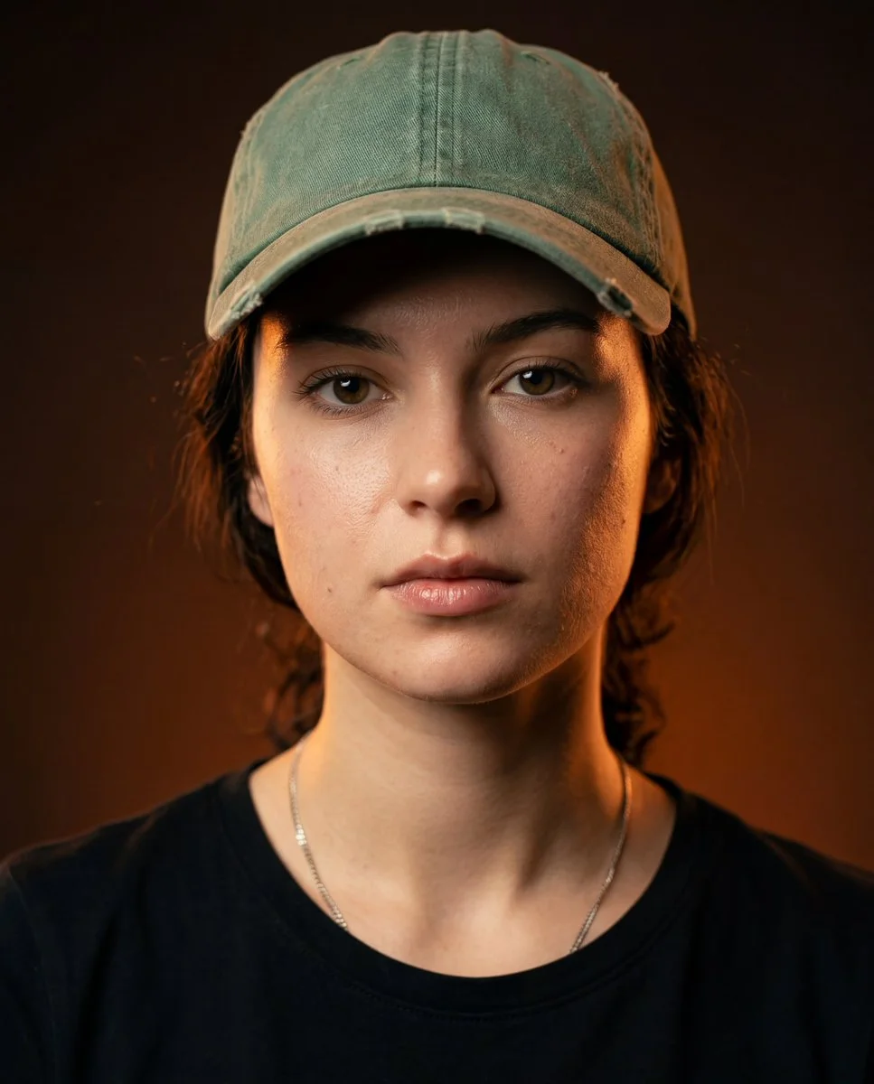 Ultra-Realistic Cinematic Portrait with Dramatic Orange Lighting