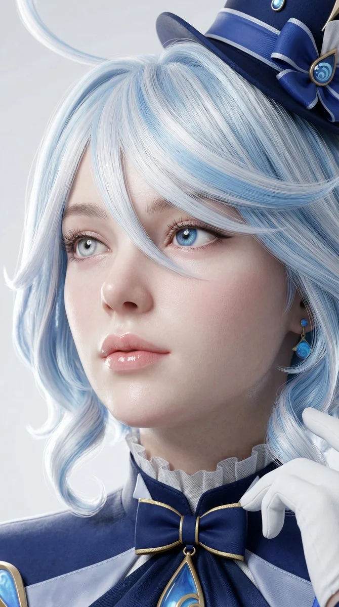 Ultra-Realistic Furina Portrait in High-End Beauty Editorial Style