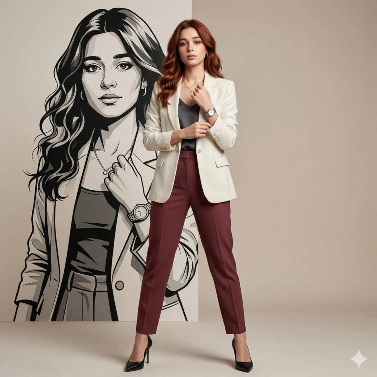 Ultra-Realistic Studio Portrait with Contemporary Fashion Flair