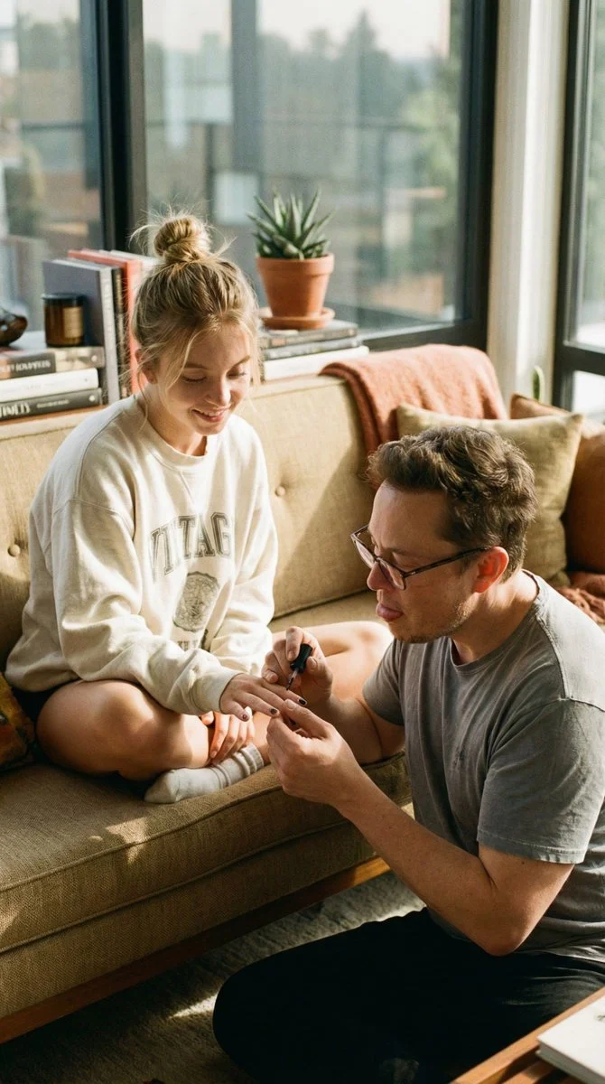 Unexpected Roles: A Cozy Nail Care Session