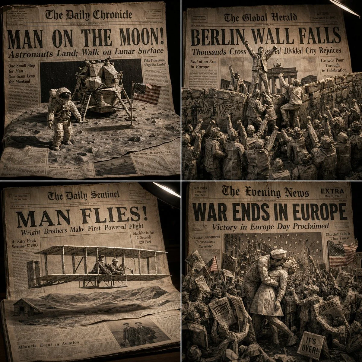 Unfolding History: The Moment Captured in Newsprint