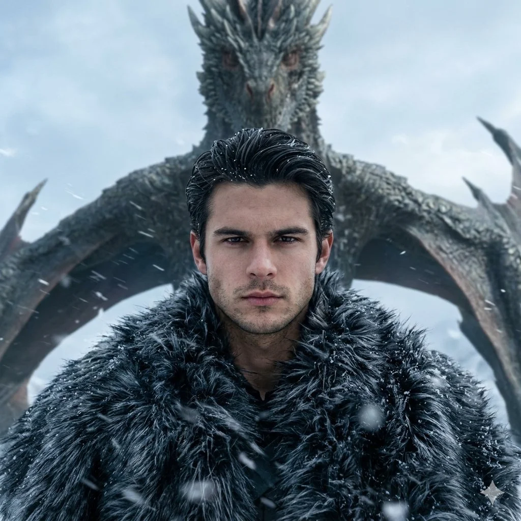 Unyielding Hero Amidst a Towering Dragon