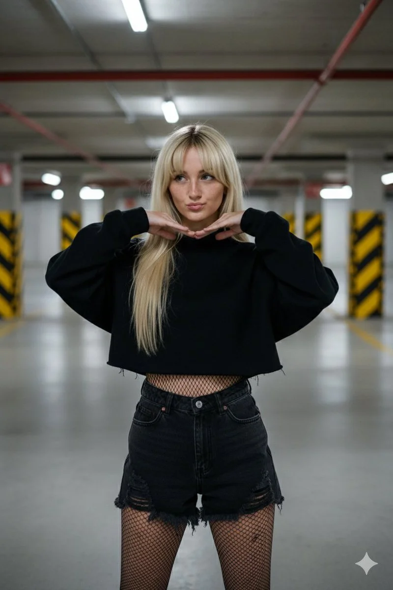 Urban Chic: A Playful Portrait in the Garage