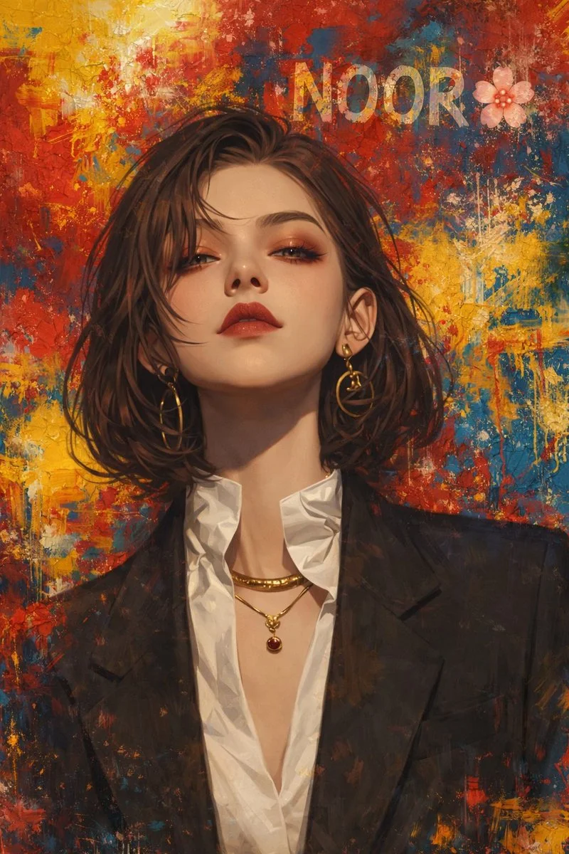 Urban Confidence: A Bold Portrait Against Vibrant Graffiti