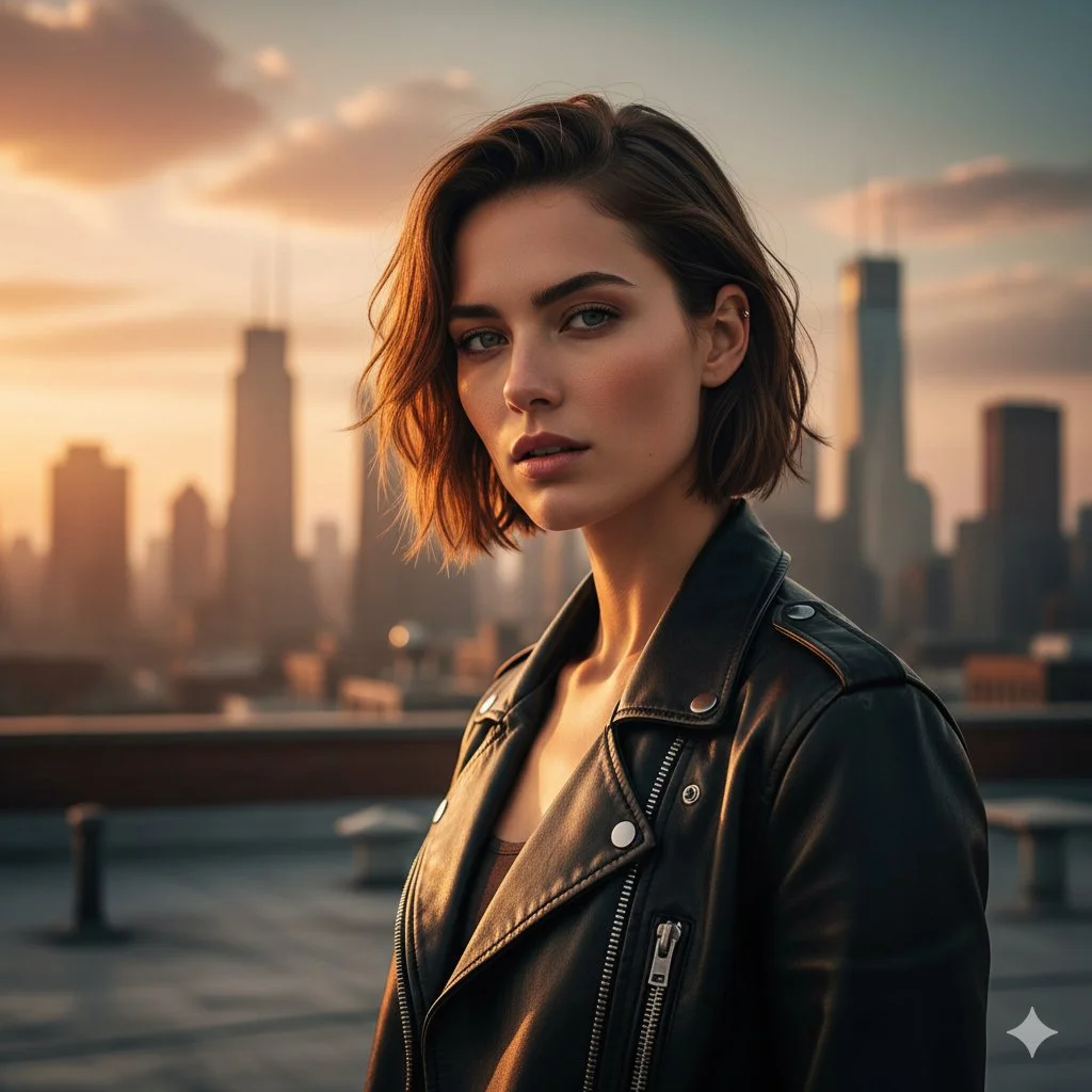 Urban Confidence: A Cinematic Sunset Portrait