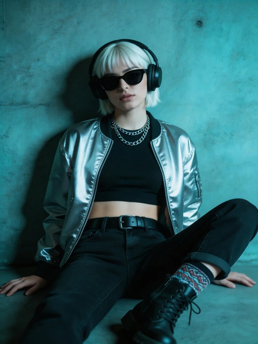 Urban Cool: Cyberpunk Fashion Portrait
