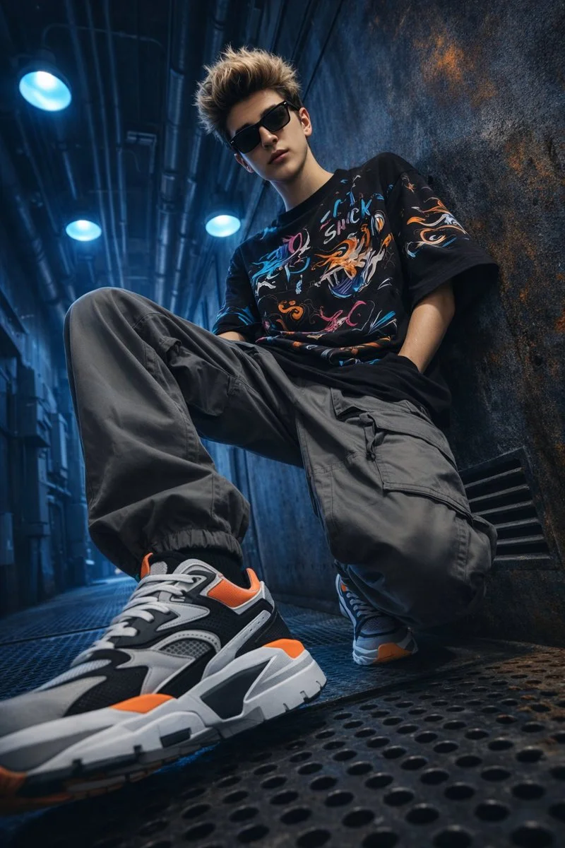 Urban Edge: A Futuristic Street Fashion Portrait