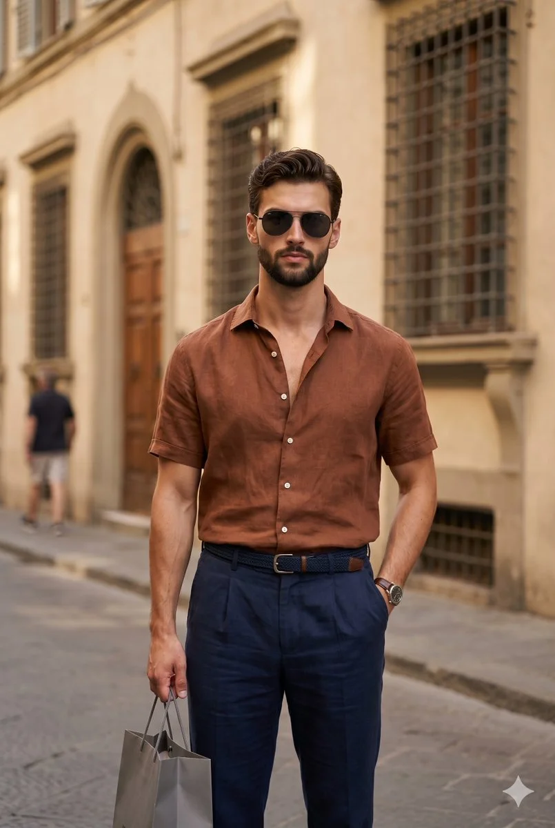 Urban Elegance: A Stylish Young Man in the City